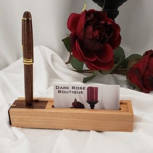 Wood Executive Pen with Card Holder